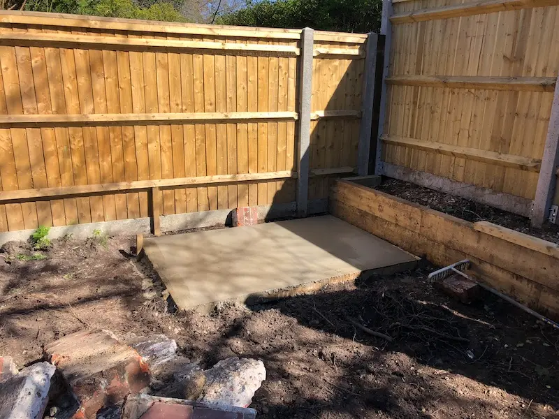 Shed base laid